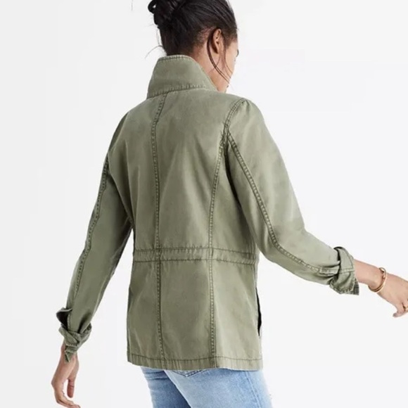 Madewell Sz S Fleet Jacket Olive Green Cotton Full Zip Military Anorak Shacket - Picture 2 of 11